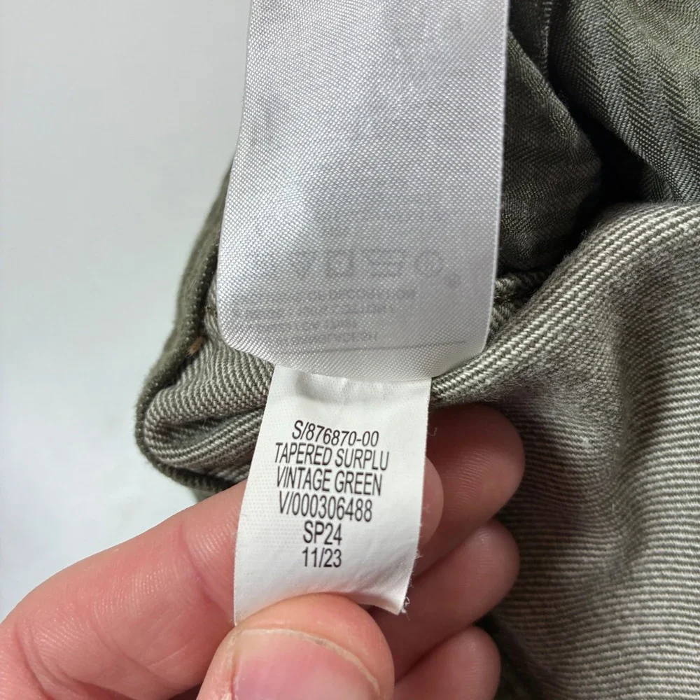 Banana Republic Tapered Surplus Cargo Pants 30x28 Vintage Green Utility Military